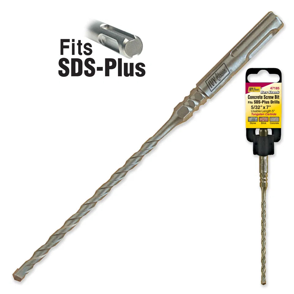 5/32 x 7" Hex Drive Bit, Fits SDS-Plus #47185